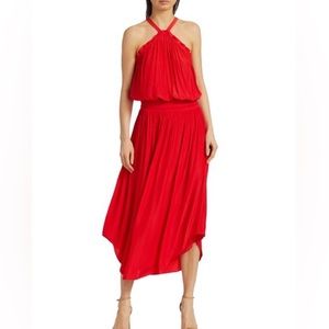 Ramy Brook Midi Red Halter Dress S